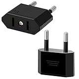 Oliveria 2 Stück Reiseadapter, US to EU Adapter, Adapterstecker USA Deutschland Stecker,...