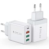 40W USB C Ladegerät, Schnellladegerät 2er-Pack 4 Port PD+QC USB Adapter Netzteil, USB C...