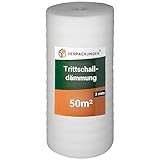 BB-Verpackungen 50 m² Trittschalldämmung 1,0 x 50 m (3 mm stark, sehr gute Schall- und...