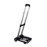 HOUDERCO Klappbarer Aluminium Gepäckwagen Tragbarer Einkaufswagen mit Zwei Rädern...