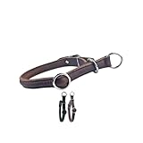 Rund & Weich Zugstopp Hundehalsband, braun, S - 45cm mit zusätzlich eingearbeitetem...