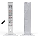 VASNER HeatTower silber + AirCape grau – Infrarot Standheizstrahler 2500 Watt mit...