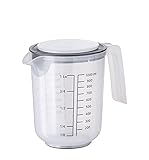 APS Rührbecher mit Deckel - Messbecher mit Maßskalen für Flüssigkeiten (l/ml), Zucker...