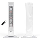 VASNER HeatTower weiß + AirCape weiß – Infrarot Standheizstrahler 2500 Watt mit...