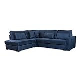 mb-moebel Sofa im modernen Stil, freistehende Kissen, 330 x 260 x 89 cm – Horns (blau,...