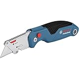 Bosch Professional Universal Klappmesser mit Klingenfach im Metall-Griff (inkl. 2...