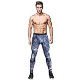 FASLOLSDP Leggings Herren Fitness Trainingshose Tie Dye Kompressionshose Bequeme Stretch...