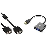 InLine S-VGA Kabel - 15pol HD St/St - schwarz - 0,3m & BENFEI HDMI zu VGA, Vergoldete...