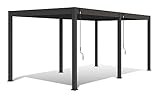 WEIDE® Premium Pavillon in Anthrazit mit Lamellendach 3x6 m I Rostfreie & Robuste...