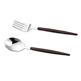 Luxshiny 2-Teiliges Set Silberner Anzug Löffel Besteck Edelstahl Besteck Geschirr-Set...