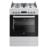 Beko b300 FSM62320DWS Electric Cooker with Gas Hob, B300, 72 Litre Oven Volume, 8 Heating...