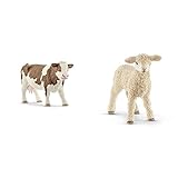 SCHLEICH 13801 Fleckvieh-Kuh, für Kinder ab 3+ Jahren, Farm World - Spielfigur & 13883...