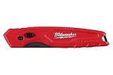 Milwaukee FASTBACK Universal-Klappmesser, kompakt inkl. 1 Klinge mit Gürtelclip, Rot