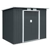 HATTORO P100 Gartenhaus Metall mit Pultdach, Geräteschuppen Metall 213x130x173cm,...