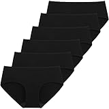 INNERSY Unterhosen Damen Schwarz Stretch Baumwolle Hipster Unterwäsche 6er Pack (M/40 EU,...