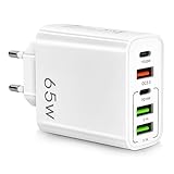 AXFEE 65W Multi AXFEE USB C Ladegerät, 5 Ports Mehrfach Ladegerät mit USB-C und USB-A,...