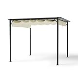 Metall-Pavillon, einziehbare Dachpergola für Garten, Outdoor, Terrasse, wetterfest,...