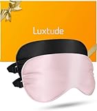 Luxtude 2 Stücke Schlafmaske Seide für Frauen und Herren, Schlafbrille Damen Bequem,...