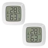 Vorfaove Mini-Thermometer für Innenräume, 2 Stück, LCD-Anzeige und Thermometer für...