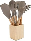 Kitchen Utensil Set non stick Cooking Utensils Set Wooden Handle Silicone Kitchenware Non...