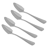 Obstlöffel aus Edelstahl, 4 Stück, gezackter Löffel, Schaufel, toller Obstlöffel,...