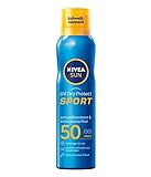 NIVEA SUN UV Dry Protect Sport Sonnenspray LSF 50 (200 ml), 100% transparenter und...