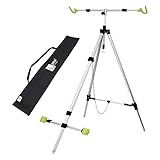 Zite Fishing Brandungsdreibein Ruten-Halter - Aluminium Tripod für 2 Brandungsruten –...