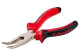 Schmith Spitzzange Gebogen 160 mm - Telefonzange aus Chrom-Vanadium-Stahl - Flachrundzange...