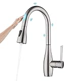 CREA Touch Sensor Wasserhahn Küche, Küchenarmatur mit Ausziehbarer Brause, Mischbatterie...