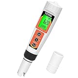 Digital pH Messgerät, 4 in 1 pH EC TDS Tester für Pool, EC PPM TDS Messgerät für...