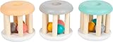 Small Foot Babyrassel Pastell, Holzrassel im 3er-Set für Babys, ideales Motorikspielzeug...