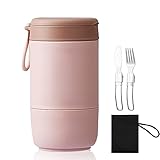 DAJASD Müslibecher to Go,Porridge Becher to Go,Praktischer Müslibecher mit Messer und...