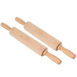 Teigroller, 38,1 cm lang, weit verbreitet, 2 Stück, bequemer Griff, Holz-Nudelholz für...