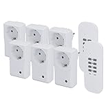 UNITEC Funkfernschalter-Set, 6 Steckdosen und 2 Fernbedienungen, Funksteckdosen für...