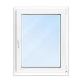 FENSTERVERSAND - Kunststofffenster Weiß - zu öffnendes PVC Fenster mit Griff, Dreh- &...