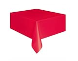 Unique Party Supplies 5094 Kunststoff-Tischdecke - 2,74 m x 1,37 m - Rot