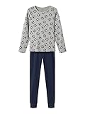 NAME IT Jungen Nkmnightset Melange Football Noos Schlafanzug, Grey Melange 3, 146 EU