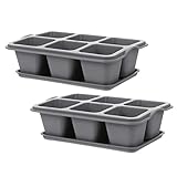 SOIMISS 2 Stück Kunststoff Blumentöpfe mit Untersetzern Anzucht Trays für Sukkulenten...