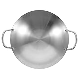 HOMSFOU 1 Stück Edelstahl-Wok Mini-Pfanne Runde Grillplatte Camping-Grillplatte Koch-Wok...