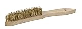 kwb Messing-Drahtbürste mit Holzgriff (gewellter Messingdraht, strapazierfähig, Länge...
