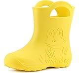 Ladeheid EVA Kinder Jungen Mädchen Gummistiefel Regenschuhe LA-CA-01 (Gelb, 22/23 EU)