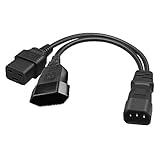 32 cm/1 Fuß IEC320 C14 Auf IEC320 C19 + EU4 0 Mm Netzkabel 1 In 2 Out Y Splitter...