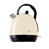 KHG WK-1711 (C) Wasserkocher Retro 1,7 Liter | Kessel-Wasserkocher in Creme | 360° Sockel...