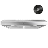 FIREGAS Dunstabzugshaube 60cm, Abluft/Umluft-Dunstabzugshaube mit LEDs, 3 Leistungsstufen,...