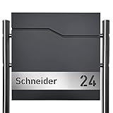 AlbersDesign - Personalisierter Briefkasten individuell mit Ihrem Namen in anthrazit...