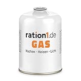 Gaskartusche 450 g von ration1, EN 417 Schraubkartusche, Ventilkartusche, Butankartusche...