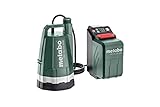 Metabo Akku-Tauch- und Regenfasspumpe TPF 18 LTX 2200 (18 V, Max. Förderhöhe 22 m,...