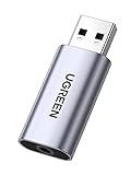 UGREEN USB Externe Soundkarte 2 in 1 USB auf 3,5 mm Buchse Klinken Audio Adapter USB zu...