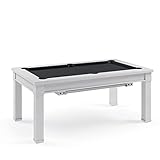 Bison Billardtisch Dolce Vita Weiß | 6.5ft, Schwarzes Tuch| Umfunktionierbar zum Esstisch...