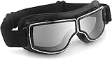 HuoBi Motorradbrille Vintage Anti-Beschlag Pilot PU Leder Brille Staubdicht ATV Off Road...